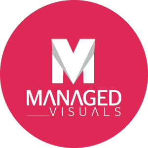 Managed Visuals logo on circle